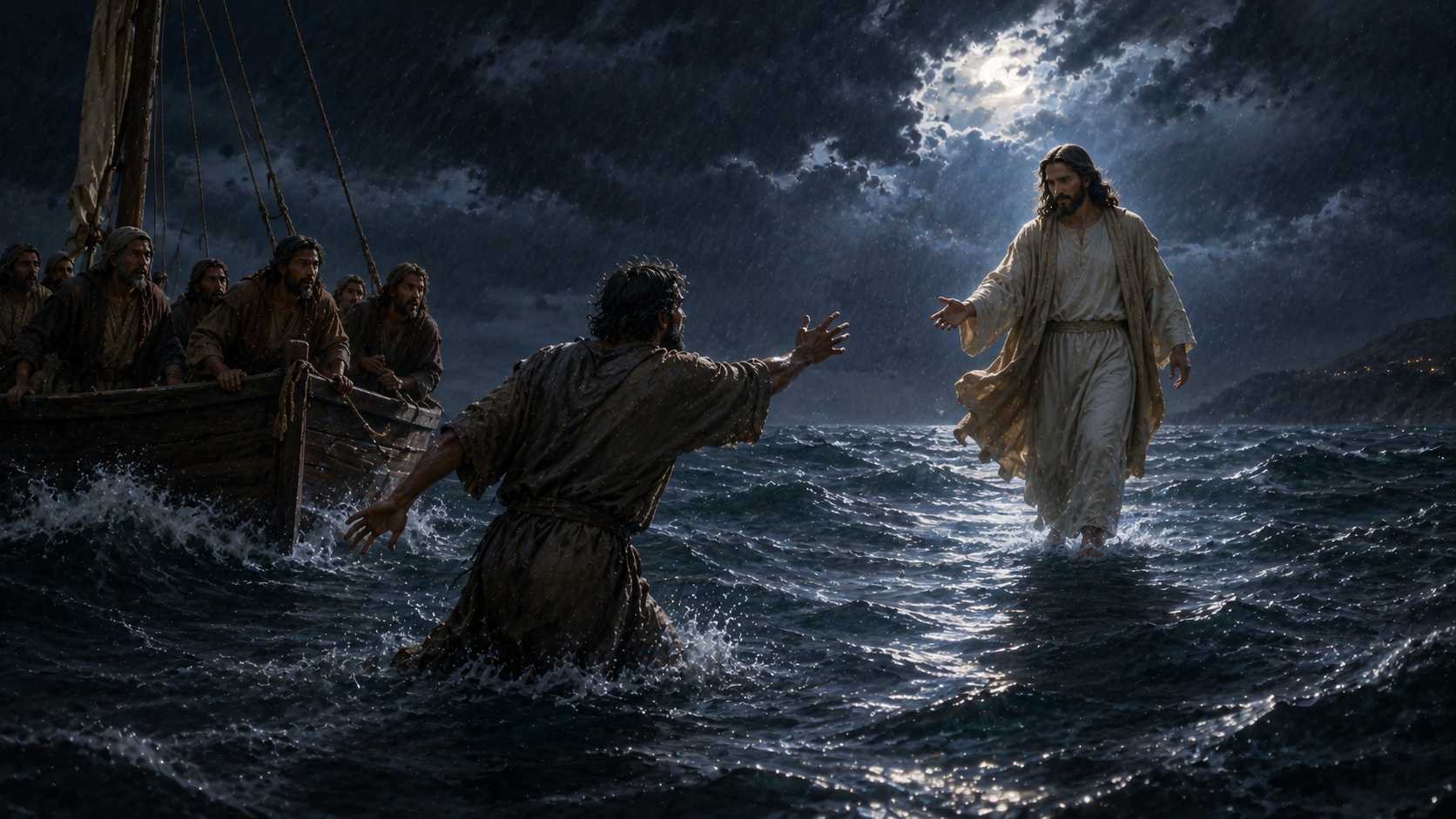 Jesus Caminha sobre as Águas